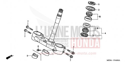 TIGE DE DIRECTION (CRF450R2,3,4,5,6,7) CRF450R2 de 2002